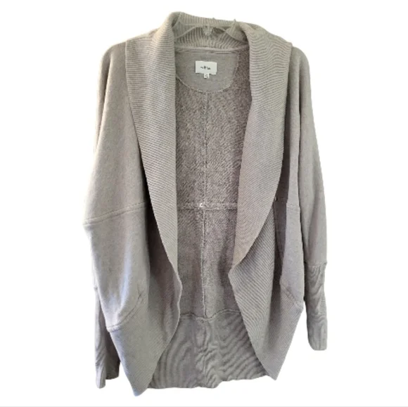 Aritzia Wilfred Women's Light Gray Diderot Cocoon Open Front Cardigan - Size XS - Picture 2 of 9
